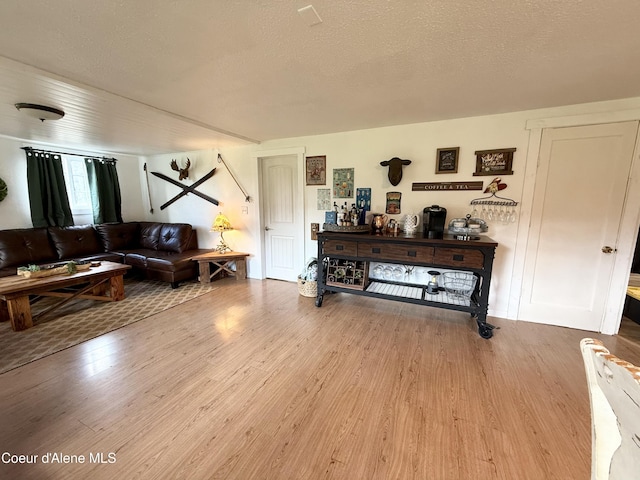 408 Quartz Crk Rd, Priest River, ID 83856 - living area with wood finished floors and a textured ceiling