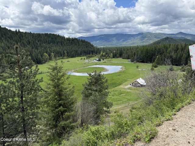408 Quartz Crk Rd, Priest River, ID 83856 - view of mountain backdrop with a forest and a nearby body of water