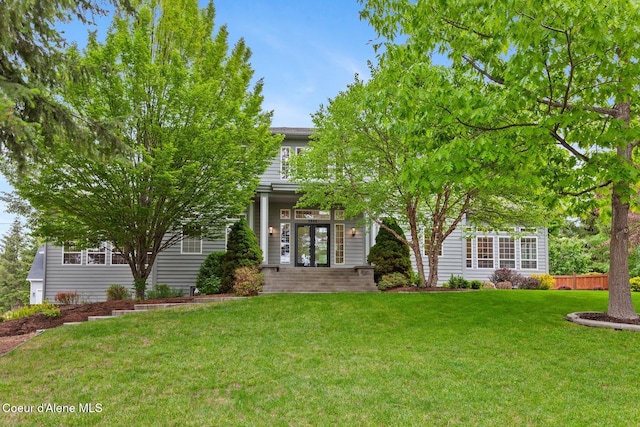 2946 E Point Hayden Dr, Hayden Lake, ID 83835 - view of front of property featuring a front lawn and french doors