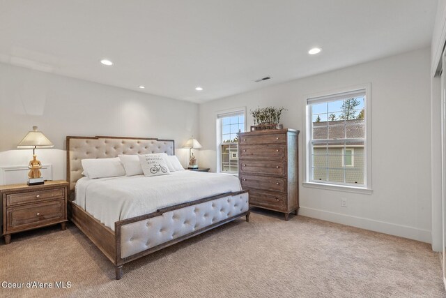 2946 E Point Hayden Dr, Hayden Lake, ID 83835 - bedroom featuring light colored carpet, recessed lighting, and baseboards