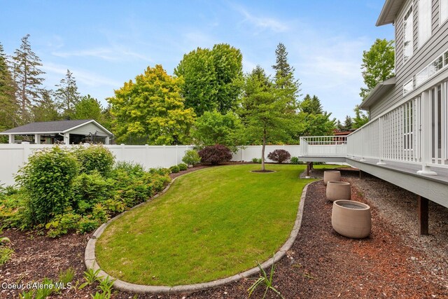 2946 E Point Hayden Dr, Hayden Lake, ID 83835 - view of yard with a wooden deck