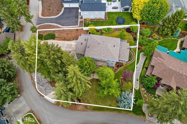 2946 E Point Hayden Dr, Hayden Lake, ID 83835 - aerial view of residential area featuring property boundaries highlighted