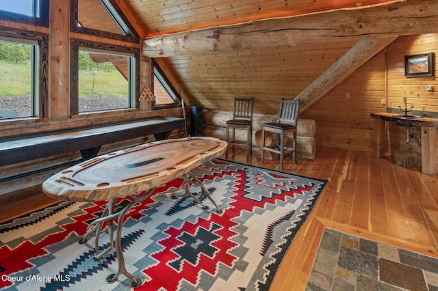 17442 S Painted Rose Rd, Worley, ID 83876 - sitting room featuring wood walls and wood ceiling