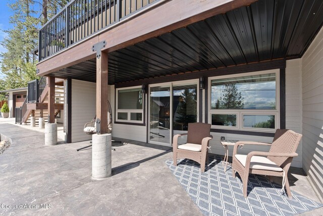 2406 S Silver Beach Rd, Coeur Dalene, ID 83814 - view of patio / terrace featuring stairway and a wooden deck