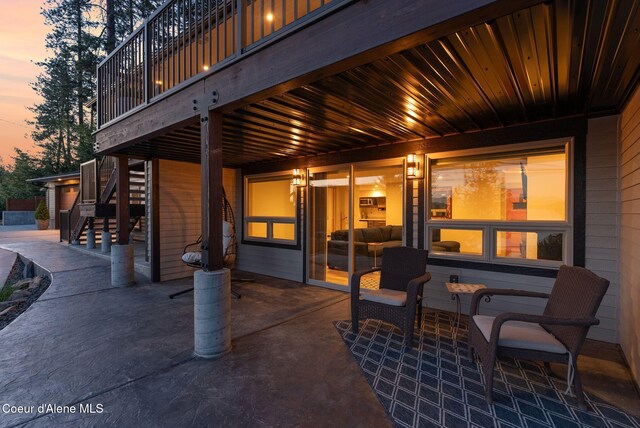 2406 S Silver Beach Rd, Coeur Dalene, ID 83814 - view of patio with stairs and a deck