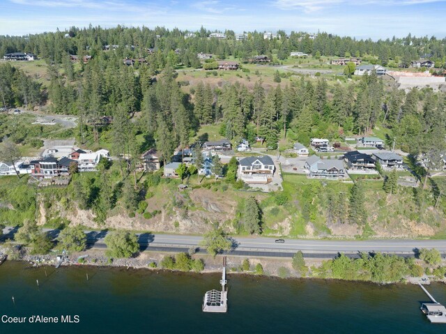 2406 S Silver Beach Rd, Coeur Dalene, ID 83814 - aerial overview of property's location with a large body of water and nearby suburban area