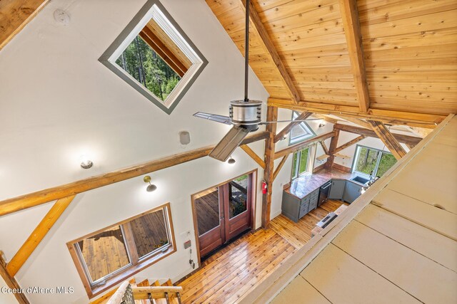 99 Broten Way, Sagle, ID 83860 - living room with wood ceiling and light wood-type flooring