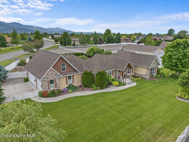 1874 W Polo Green Ave, Post Falls, ID 83854 - aerial view of property and surrounding area with a mountain backdrop
