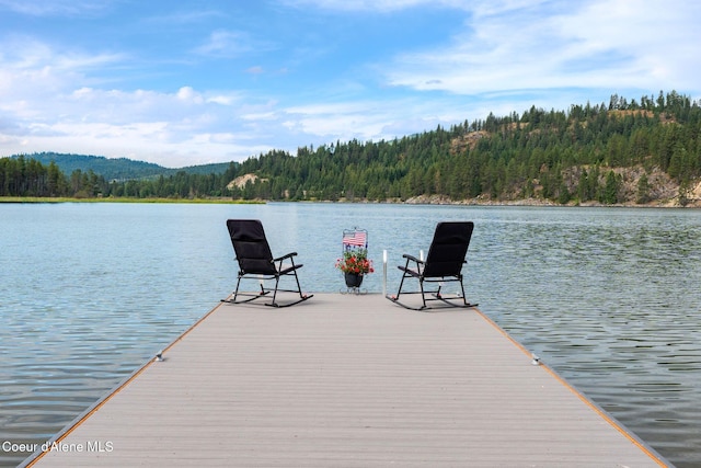 176 Swan Shores Dr, Sagle, ID 83860 - dock with a forest view and a water view