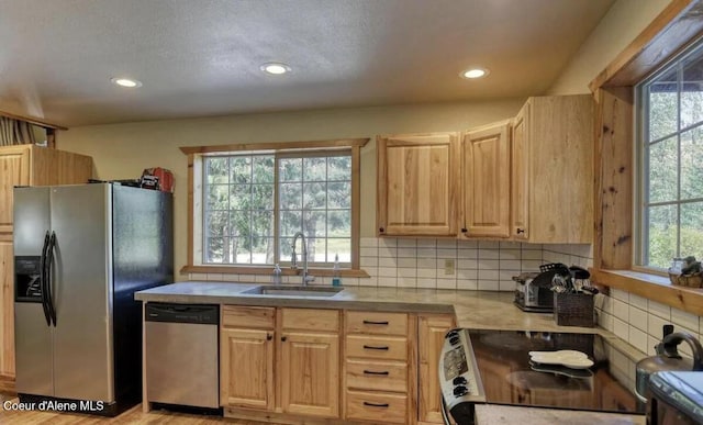 19118 St Joe River Rd, Calder, ID 83808 - kitchen featuring stainless steel appliances, a sink, plenty of natural light, light countertops, and recessed lighting