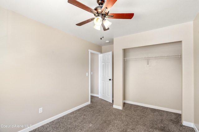 1800 N Willamette Dr, Post Falls, ID 83854 - unfurnished bedroom featuring carpet, a closet, baseboards, and ceiling fan