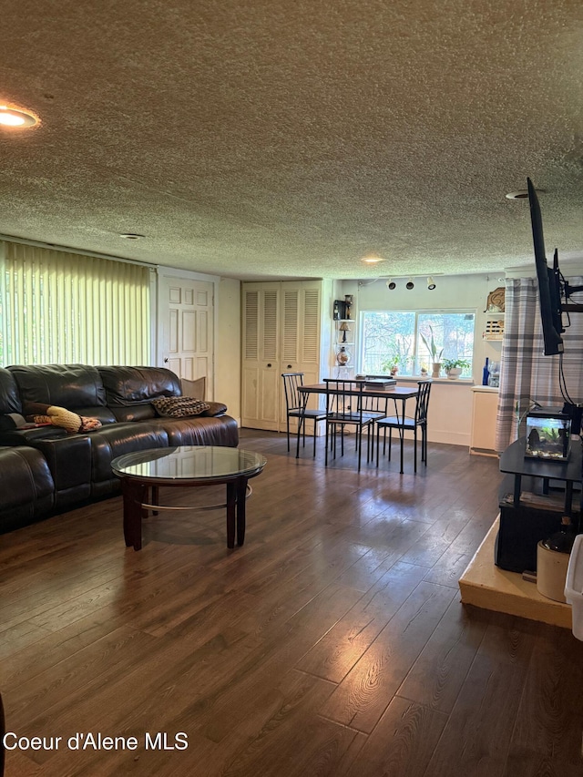 30625 Pastime St, Athol, ID 83801 - living area with hardwood / wood-style flooring and a textured ceiling