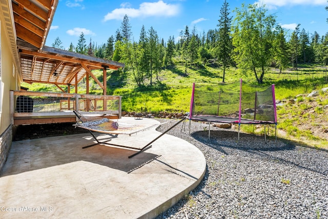 1446 Sagle Creek Rd, Sagle, ID 83860 - view of patio / terrace with a trampoline
