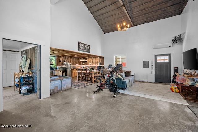 1446 Sagle Creek Rd, Sagle, ID 83860 - garage featuring electric panel and wooden ceiling