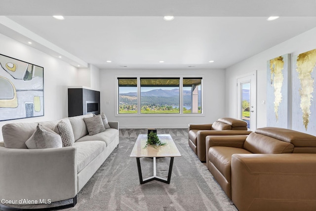 175 N Holidays Hills Dr, Liberty Lake, WA 99019 - living room with recessed lighting, baseboards, and carpet floors