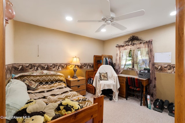 910 Otts Rd, Sagle, ID 83860 - carpeted bedroom with recessed lighting and a ceiling fan