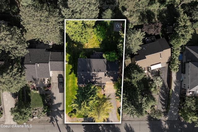 9298 N Clarkview Pl, Hayden, ID 83835 - aerial perspective of suburban area with property boundaries highlighted
