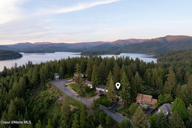 9298 N Clarkview Pl, Hayden, ID 83835 - aerial view of property's location featuring a water and mountain view and a forest