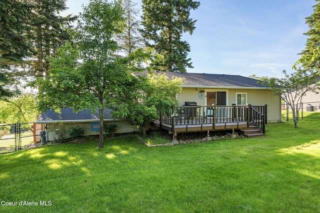 9298 N Clarkview Pl, Hayden, ID 83835 - rear view of house featuring a wooden deck