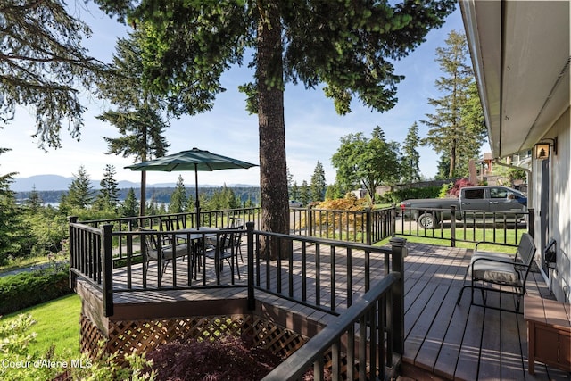 9298 N Clarkview Pl, Hayden, ID 83835 - wooden deck featuring a mountain view