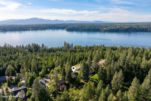 9298 N Clarkview Pl, Hayden, ID 83835 - aerial view of a heavily wooded area and a water and mountain view