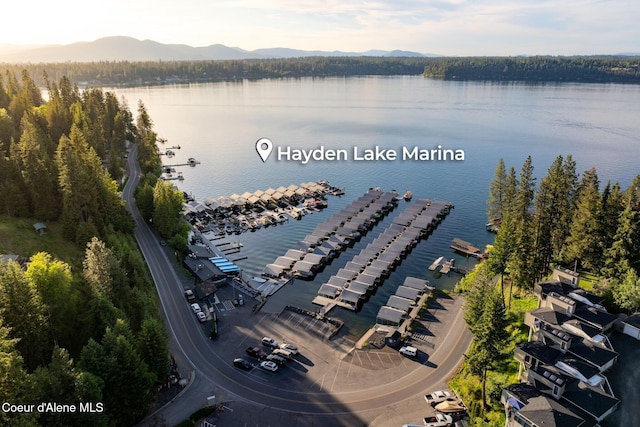 9298 N Clarkview Pl, Hayden, ID 83835 - aerial view of a water and mountain view and a marina