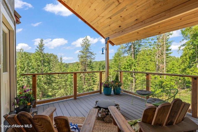 723 Trout Crk Rd, Sandpoint, ID 83864 - deck with a forest view