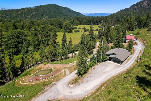 723 Trout Crk Rd, Sandpoint, ID 83864 - bird's eye view of a forest and mountains