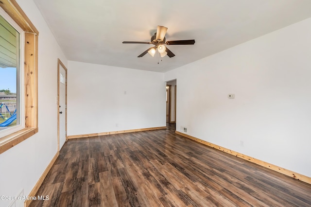 2016 N 7th St, Coeur Dalene, ID 83814 - empty room with wood finished floors, ceiling fan, and baseboards