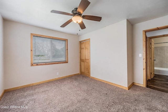 2016 N 7th St, Coeur Dalene, ID 83814 - empty room with carpet floors, baseboards, and a ceiling fan