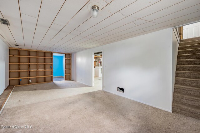 2016 N 7th St, Coeur Dalene, ID 83814 - empty room featuring built in shelves, carpet floors, stairs, and baseboards