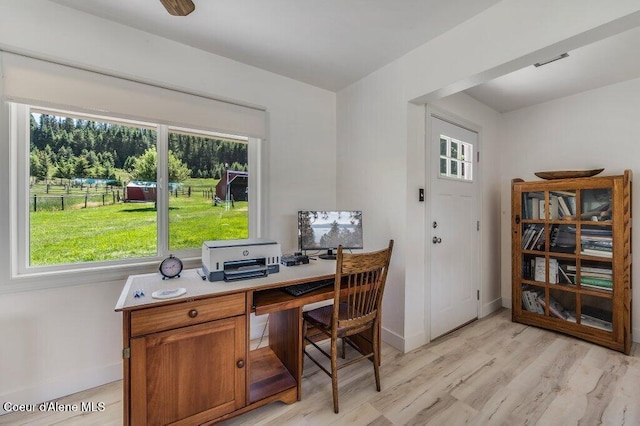 25024 N Derting Rd, Hayden, ID 83835 - office area featuring plenty of natural light, light wood-style floors, and baseboards