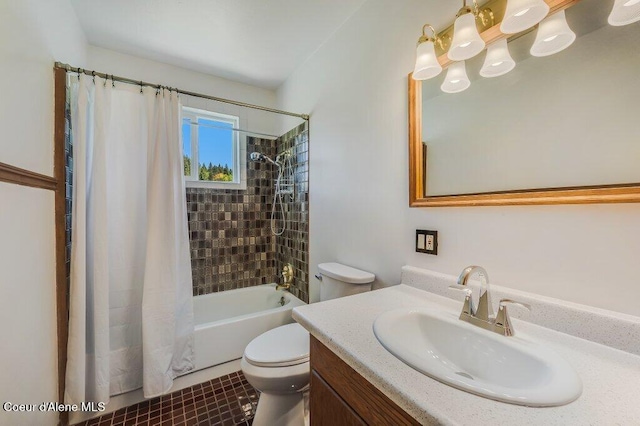25024 N Derting Rd, Hayden, ID 83835 - bathroom with toilet, shower / tub combo with curtain, and vanity