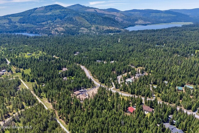 25400 N Lantern Hill Rd, Rathdrum, ID 83858 - bird's eye view of a forest and a water and mountain view