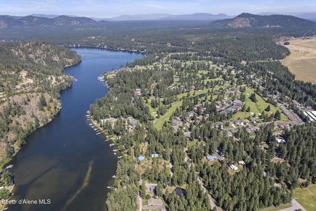 25400 N Lantern Hill Rd, Rathdrum, ID 83858 - aerial view of property's location featuring a water and mountain view