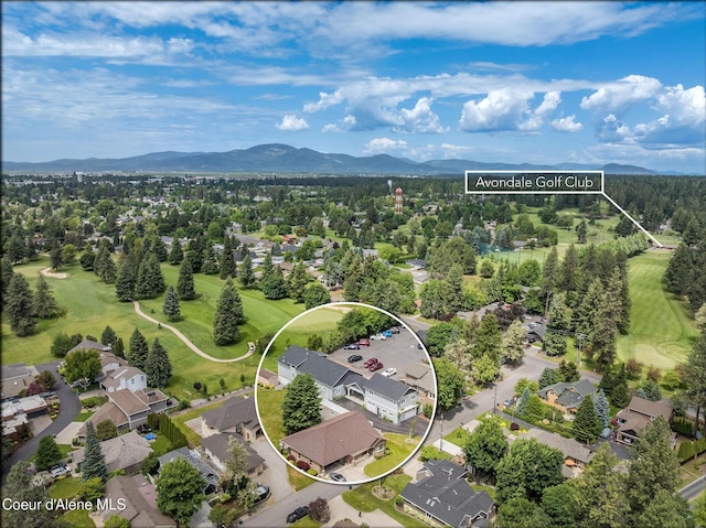 10383 N Morris Rd, Hayden Lake, ID 83835 - aerial perspective of suburban area featuring a mountain backdrop and a golf club