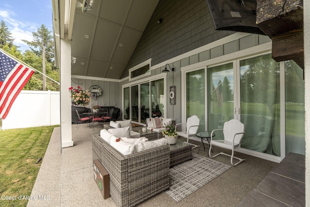 10383 N Morris Rd, Hayden Lake, ID 83835 - view of patio with an outdoor living space and outdoor dining area