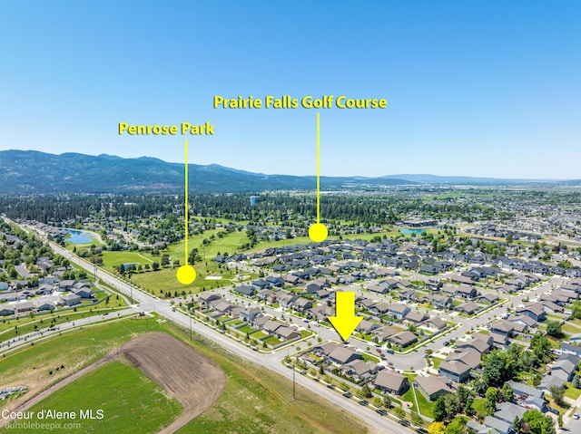 4281 N Shelburne Loop, Post Falls, ID 83854 - aerial view of residential area with mountains