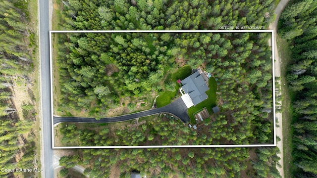 6036 W Sparrowhawk Dr, Rathdrum, ID 83858 - aerial overview of property's location with property boundaries highlighted