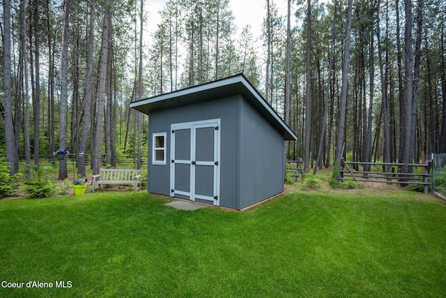 6036 W Sparrowhawk Dr, Rathdrum, ID 83858 - view of shed featuring a forest view