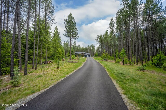 6036 W Sparrowhawk Dr, Rathdrum, ID 83858 - view of asphalt driveway featuring a view of trees