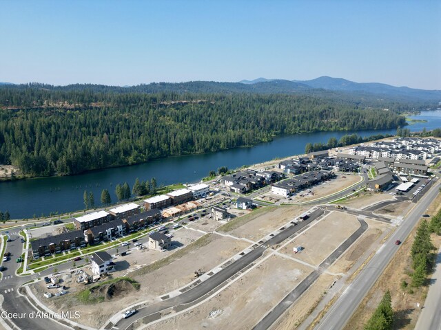 2761 W Lumber Ln, Coeur Dalene, ID 83814 - aerial view of property and surrounding area with a heavily wooded area and a water and mountain view