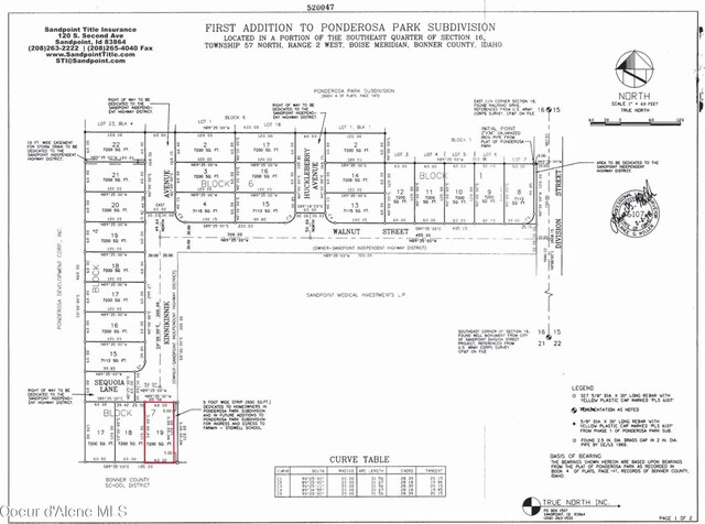 1601 Sequoia St, Sandpoint, ID 83864 - parcel map