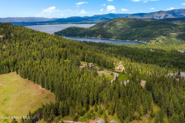 295 Sky Meadow Ln, Sagle, ID 83860 - bird's eye view of a heavily wooded area and a water and mountain view