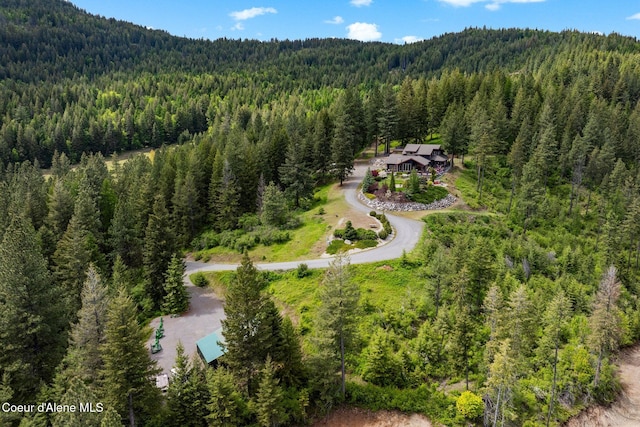 295 Sky Meadow Ln, Sagle, ID 83860 - view from above of property with a forest and mountains
