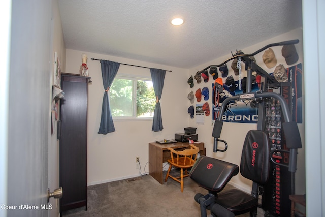 3420 E Poleline Ave, Post Falls, ID 83854 - carpeted home office with baseboards and a textured ceiling