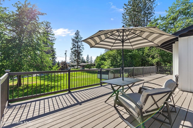 1113 N Lambert Ln, Coeur Dalene, ID 83814 - wooden terrace with a lawn