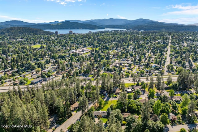 1113 N Lambert Ln, Coeur Dalene, ID 83814 - aerial view of property and surrounding area featuring a water and mountain view