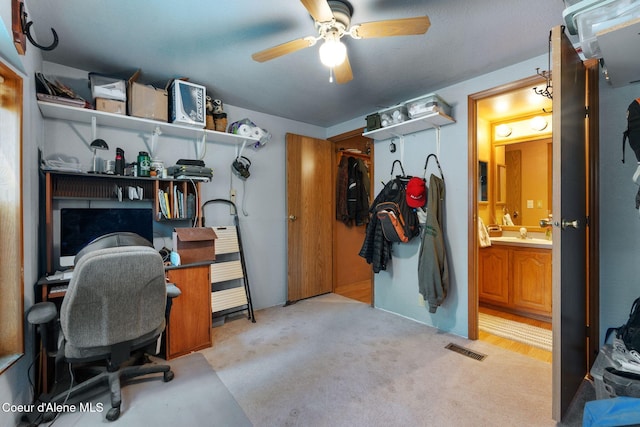 490 Samuels Rd, Sandpoint, ID 83864 - office featuring ceiling fan and carpet