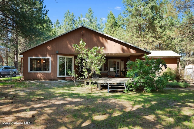 490 Samuels Rd, Sandpoint, ID 83864 - rear view of property featuring a wooden deck